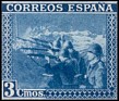 Spain 1938 Army 3 CTS Blue Edifil 850B. España 850b. Uploaded by susofe